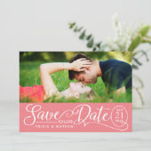 Rett UNSERE Datumshochzeit | Elegantes Skript Einladung (Stehend Vorderseite)