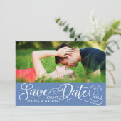 Rett UNSERE Datumshochzeit | Elegantes Skript Einladung (Stehend Vorderseite)