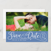 Rett UNSERE Datumshochzeit | Elegantes Skript Einladung (Vorne/Hinten)