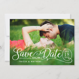 Rett UNSERE Datumshochzeit | Elegantes Skript Einladung