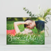 Rett UNSERE Datumshochzeit | Elegantes Skript Einladung (Stehend Vorderseite)