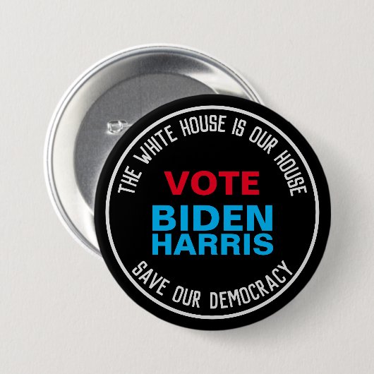 Rett unsere Demokratieabstimmung BIDEN HARRIS Kamp Button (Vorne & Hinten)
