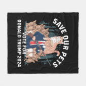 Rett unsere Haustiere 2024 Präsident Trump Politis Fleecedecke (Vorderseite (Horizontal))