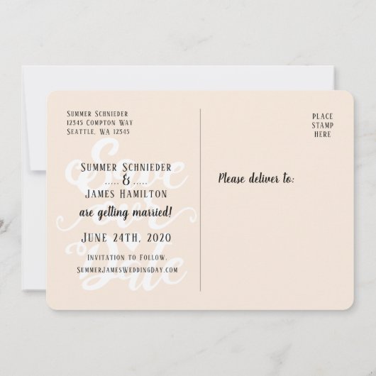 Rett unsere Hochzeit | Handgeschriebene Skriptschw Einladung (Rückseite)