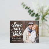 Rett unsere Hochzeit | Handgeschriebenes Foto Postkarte (Stehend Vorderseite)