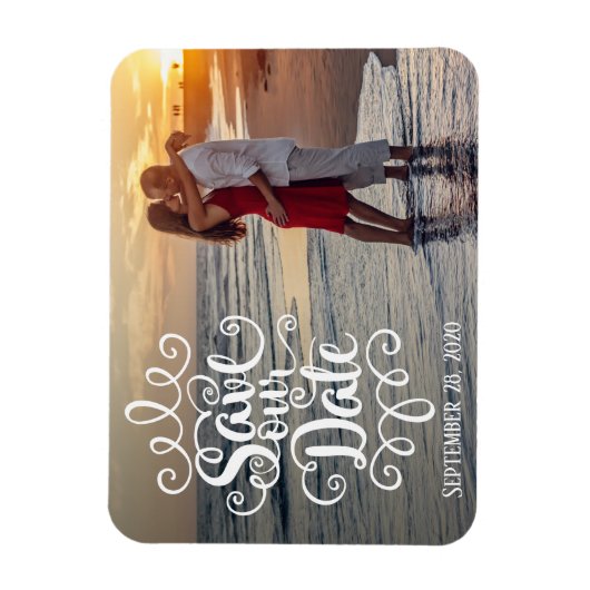 Rett unsere Hochzeit | Handgeschriebenes Verzierte Magnet (Vertikal)