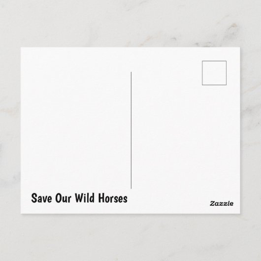 Rett unsere Kampagne "Wilde Pferde" Postkarte (Rückseite)