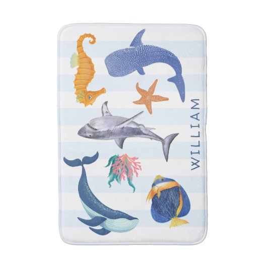 Rett unsere Meere | Gefährdete Meerestiere Kinder Badematte (Vorderseite Vertikal)