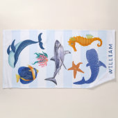 Rett unsere Meere | Gefährdete Meerestiere Kinder Strandtuch (Vorderseite)