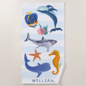 Rett unsere Meere | Gefährdete Meerestiere Kinder Strandtuch (Vorderseite)