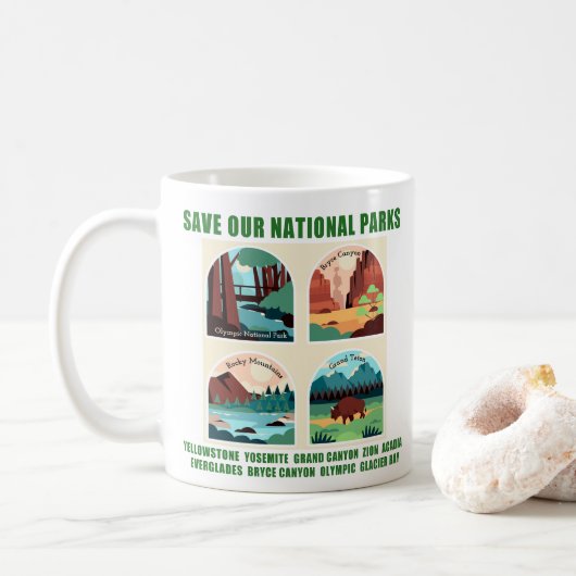 Rett unsere Nationalparks Kaffeetasse (Mit Donut)