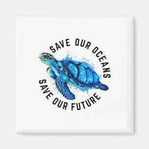Rett unsere Ozeane Meeresschildkröte Pro Umwelt Na Magnet