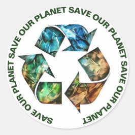 Rett unsere Planet-Aufkleber Runder Aufkleber