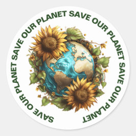 Rett unsere Planet-Aufkleber Runder Aufkleber