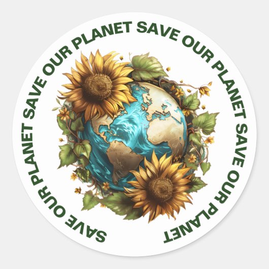 Rett unsere Planet-Aufkleber Runder Aufkleber (Vorderseite)