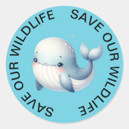 Rett unsere Wildlife Blue Whale Stickers