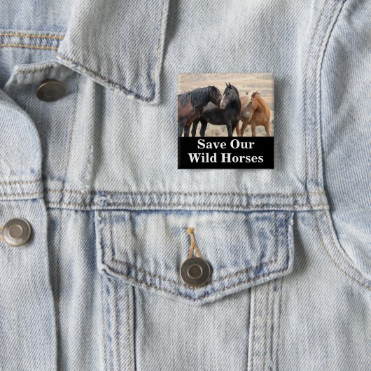Rett unsere Wildpferde Button (Beispiel)