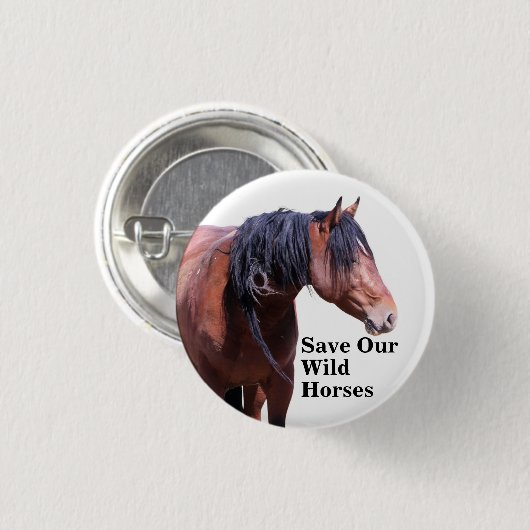 Rett unsere Wildpferde Button (Vorne & Hinten)