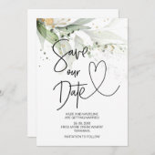 Rett unserem Datum Elegante grüne Eukalyptus-Hochz Einladung (Vorne/Hinten)