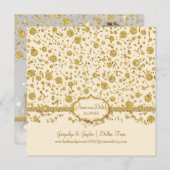 Rett unseren Date Gold Leaf Glitzer Confetti Polka Save The Date (Vorne/Hinten)