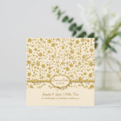 Rett unseren Date Gold Leaf Glitzer Confetti Polka Save The Date (Stehend Vorderseite)