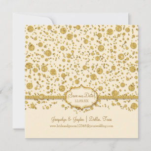 Rett unseren Date Gold Leaf Glitzer Confetti Polka Save The Date