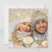 Rett unseren Date Gold Leaf Glitzer Confetti Polka Save The Date (Rückseite)