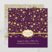Rett unseren Date Gold Leaf Glitzer Confetti Polka Save The Date (Vorne/Hinten)