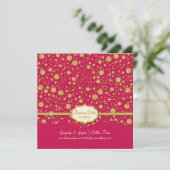 Rett unseren Date Gold Leaf Glitzer Confetti Polka Save The Date (Stehend Vorderseite)