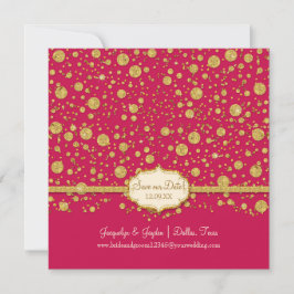 Rett unseren Date Gold Leaf Glitzer Confetti Polka Save The Date