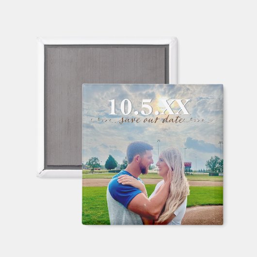 rett unseren Datumskorb Hochzeitsmagnet Magnet (Vorderseite/Rückseite)