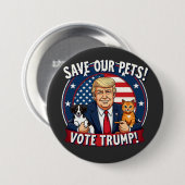 Rett unseren Haustieren, Trump-Tiere für Trump zu Button (Vorne & Hinten)