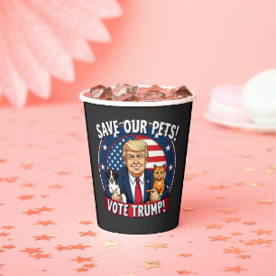 Rett unseren Haustieren, Trump-Tiere für Trump zu Pappbecher