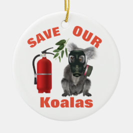 Rett unseren Koalas, mach die Buschfeuer raus Keramik Ornament