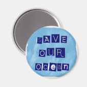 Rett unseren Meereswasser-Blue-Hintergrund Magnet (Vorderseite/Rückseite)