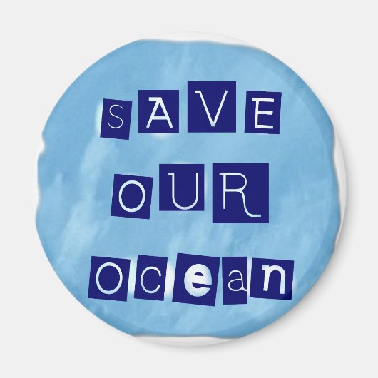 Rett unseren Meereswasser-Blue-Hintergrund Magnet (Vorne)