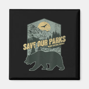 Rett unseren National Parks Resist Bear Anti Trump Magnet