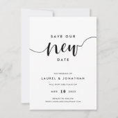 Rett unseren neuen Termin Hochzeitaufschub Save The Date (Vorderseite)