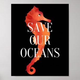 Rett unseren Ozeanen schütze den Tag der Natur Poster