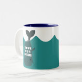 Rett unseren Ozeanwald Zweifarbige Tasse (Vorderseite Links)