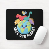 Rett unseren Planet Dinosaur Earth Day Kindermädch Mousepad (Mit Mouse)