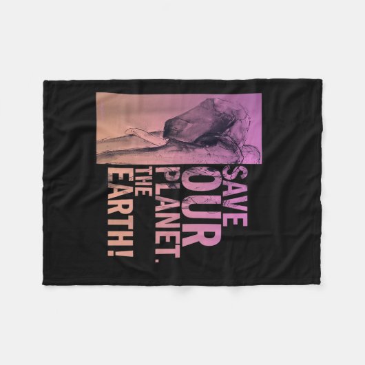 Rett unseren Planeten Die Erde Elefant Umwelt P Fleecedecke (Vorderseite (Horizontal))