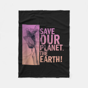 Rett unseren Planeten Die Erde Elefant Umwelt P Fleecedecke