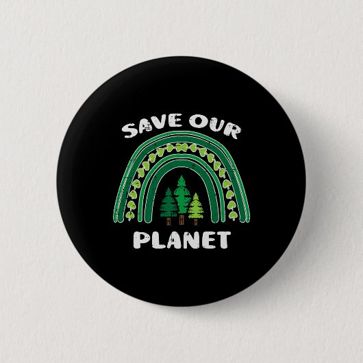 Rett unseren Planeten Grüne Regenbogenbäume Erde M Button (Vorderseite)
