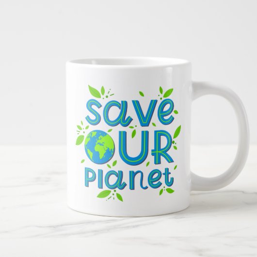 Rett unseren Planeten Jumbo-Tasse (Rechts)
