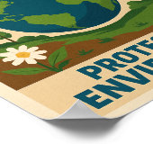 Rett unseren Planeten - Retro Environmental Awaren Poster (Ecke)