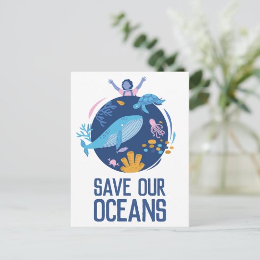 Rett unseren Tag der Ozeane Postkarte (Stehend Vorderseite)