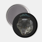 RETT UNSEREN WILDERNISBÜRGERN! Wild Wolf Magnet (Vorderseite/Rückseite)