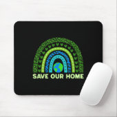 Rett unseren Zuhause Earth Day Environmental Rainb Mousepad (Mit Mouse)