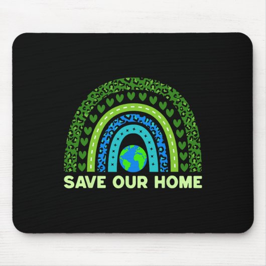 Rett unseren Zuhause Earth Day Environmental Rainb Mousepad (Vorne)